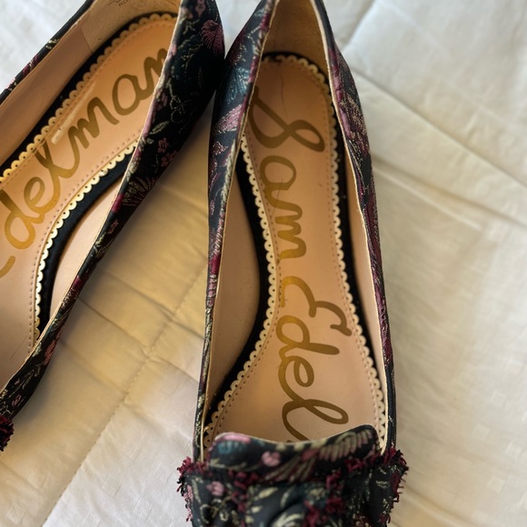 SAM EDELMAN Rochester Black Multicolour Majestic Bird Jacquard Loafer Size 7.5 - Picture 10 of 15